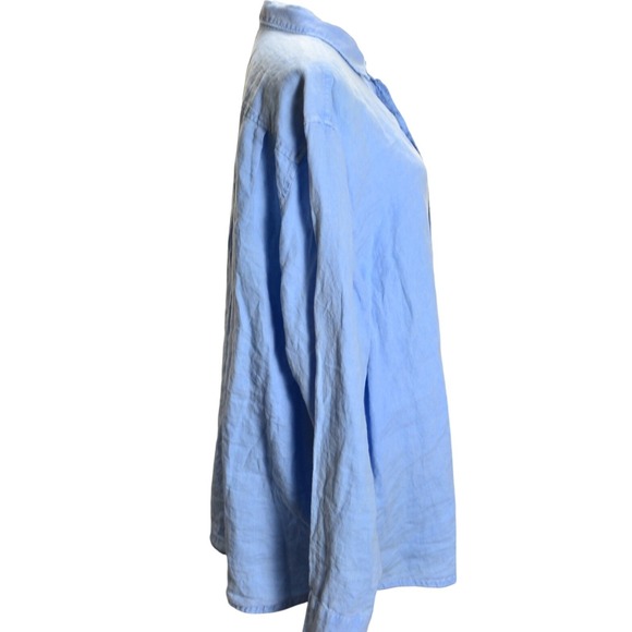 Tommy Bahama Blue Linen Button Up Shirt Long Sleeve Relaxed Fit Breathable Soft - Picture 3 of 7